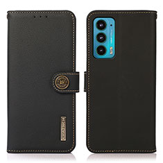 Funda de Cuero Cartera con Soporte Carcasa B02H para Motorola Moto Edge 20 5G Negro