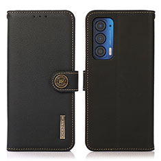 Funda de Cuero Cartera con Soporte Carcasa B02H para Motorola Moto Edge (2021) 5G Negro