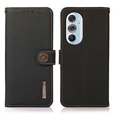 Funda de Cuero Cartera con Soporte Carcasa B02H para Motorola Moto Edge Plus (2022) 5G Negro