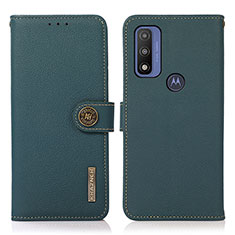 Funda de Cuero Cartera con Soporte Carcasa B02H para Motorola Moto G Pure Verde