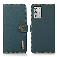 Funda de Cuero Cartera con Soporte Carcasa B02H para Motorola Moto G Stylus (2021) Verde