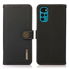 Funda de Cuero Cartera con Soporte Carcasa B02H para Motorola Moto G22 Negro