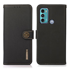 Funda de Cuero Cartera con Soporte Carcasa B02H para Motorola Moto G40 Fusion Negro