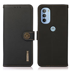 Funda de Cuero Cartera con Soporte Carcasa B02H para Motorola Moto G41 Negro