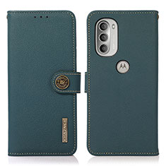 Funda de Cuero Cartera con Soporte Carcasa B02H para Motorola Moto G51 5G Verde