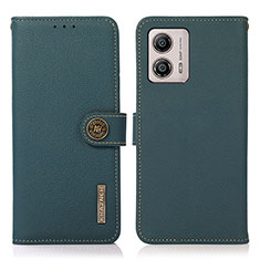 Funda de Cuero Cartera con Soporte Carcasa B02H para Motorola Moto G53j 5G Verde