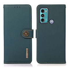 Funda de Cuero Cartera con Soporte Carcasa B02H para Motorola Moto G60 Verde