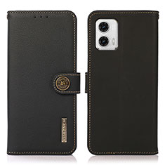 Funda de Cuero Cartera con Soporte Carcasa B02H para Motorola Moto G73 5G Negro