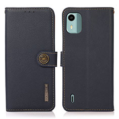 Funda de Cuero Cartera con Soporte Carcasa B02H para Nokia C12 Pro Azul