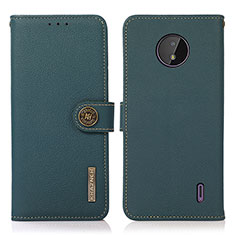 Funda de Cuero Cartera con Soporte Carcasa B02H para Nokia C20 Verde