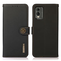 Funda de Cuero Cartera con Soporte Carcasa B02H para Nokia C32 Negro