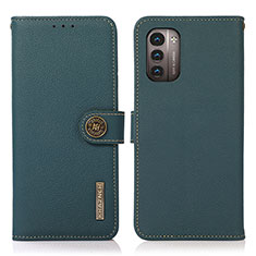 Funda de Cuero Cartera con Soporte Carcasa B02H para Nokia G11 Verde