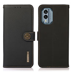 Funda de Cuero Cartera con Soporte Carcasa B02H para Nokia X30 5G Negro