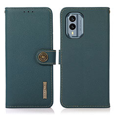 Funda de Cuero Cartera con Soporte Carcasa B02H para Nokia X30 5G Verde