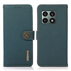 Funda de Cuero Cartera con Soporte Carcasa B02H para OnePlus 10 Pro 5G Verde