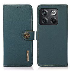 Funda de Cuero Cartera con Soporte Carcasa B02H para OnePlus 10T 5G Verde