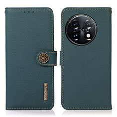 Funda de Cuero Cartera con Soporte Carcasa B02H para OnePlus 11 5G Verde