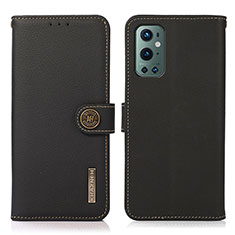 Funda de Cuero Cartera con Soporte Carcasa B02H para OnePlus 9 Pro 5G Negro