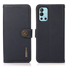 Funda de Cuero Cartera con Soporte Carcasa B02H para OnePlus 9R 5G Azul