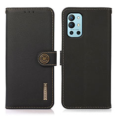 Funda de Cuero Cartera con Soporte Carcasa B02H para OnePlus 9R 5G Negro