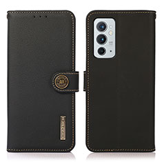 Funda de Cuero Cartera con Soporte Carcasa B02H para OnePlus 9RT 5G Negro