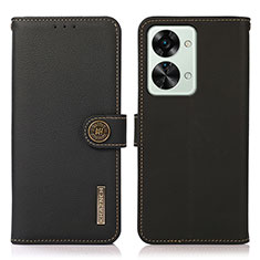 Funda de Cuero Cartera con Soporte Carcasa B02H para OnePlus Nord 2T 5G Negro