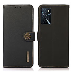 Funda de Cuero Cartera con Soporte Carcasa B02H para Oppo A16s Negro