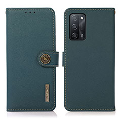 Funda de Cuero Cartera con Soporte Carcasa B02H para Oppo A53s 5G Verde