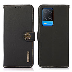 Funda de Cuero Cartera con Soporte Carcasa B02H para Oppo A54 4G Negro