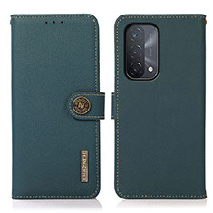 Funda de Cuero Cartera con Soporte Carcasa B02H para Oppo A54 5G Verde