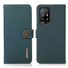 Funda de Cuero Cartera con Soporte Carcasa B02H para Oppo A94 5G Verde