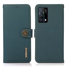 Funda de Cuero Cartera con Soporte Carcasa B02H para Oppo K9 5G Verde