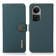 Funda de Cuero Cartera con Soporte Carcasa B02H para Oppo Reno10 5G Verde