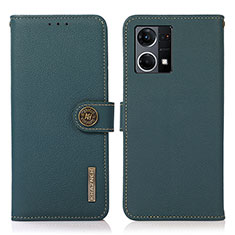 Funda de Cuero Cartera con Soporte Carcasa B02H para Oppo Reno7 4G Verde