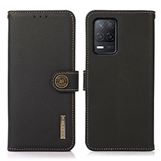 Funda de Cuero Cartera con Soporte Carcasa B02H para Realme 8s 5G Negro