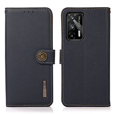 Funda de Cuero Cartera con Soporte Carcasa B02H para Realme GT 5G Azul