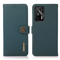 Funda de Cuero Cartera con Soporte Carcasa B02H para Realme Q3 Pro 5G Verde