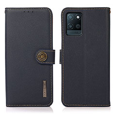 Funda de Cuero Cartera con Soporte Carcasa B02H para Realme V11s 5G Azul