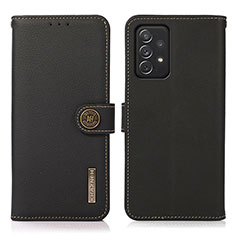 Funda de Cuero Cartera con Soporte Carcasa B02H para Samsung Galaxy A72 4G Negro