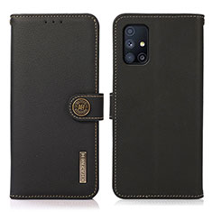 Funda de Cuero Cartera con Soporte Carcasa B02H para Samsung Galaxy M51 Negro