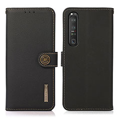 Funda de Cuero Cartera con Soporte Carcasa B02H para Sony Xperia 1 III Negro