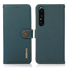 Funda de Cuero Cartera con Soporte Carcasa B02H para Sony Xperia 1 IV SO-51C Verde