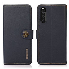 Funda de Cuero Cartera con Soporte Carcasa B02H para Sony Xperia 10 III Lite Azul