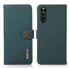 Funda de Cuero Cartera con Soporte Carcasa B02H para Sony Xperia 10 III Lite Verde