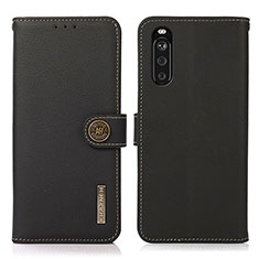 Funda de Cuero Cartera con Soporte Carcasa B02H para Sony Xperia 10 III Negro