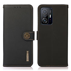 Funda de Cuero Cartera con Soporte Carcasa B02H para Xiaomi Mi 11T 5G Negro