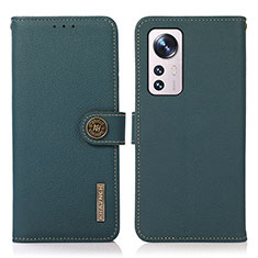 Funda de Cuero Cartera con Soporte Carcasa B02H para Xiaomi Mi 12S 5G Verde