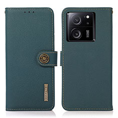 Funda de Cuero Cartera con Soporte Carcasa B02H para Xiaomi Mi 13T 5G Verde