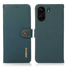 Funda de Cuero Cartera con Soporte Carcasa B02H para Xiaomi Poco C65 Verde