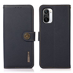 Funda de Cuero Cartera con Soporte Carcasa B02H para Xiaomi Poco F3 5G Azul